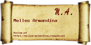 Melles Armandina névjegykártya